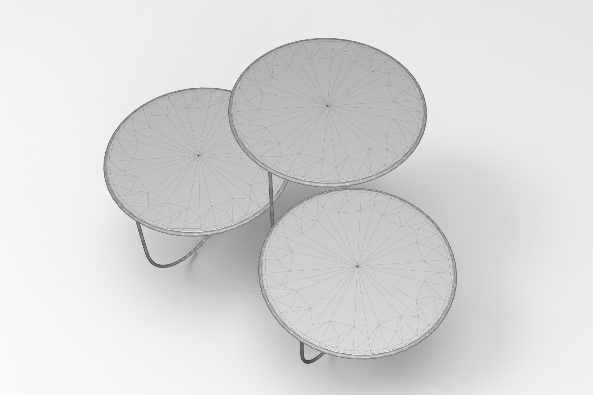 Trio Coffee Table Low-poly 3D model_6