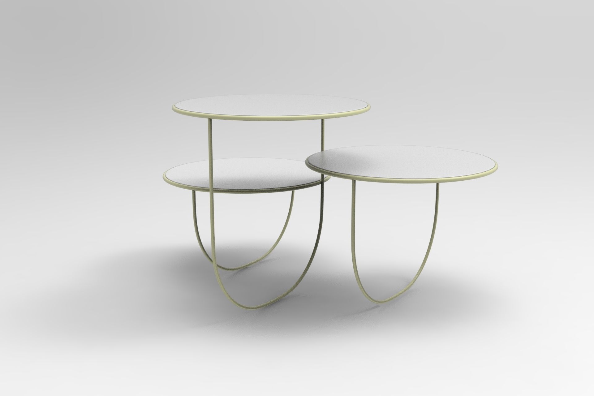 Trio Coffee Table Low-poly 3D model_2