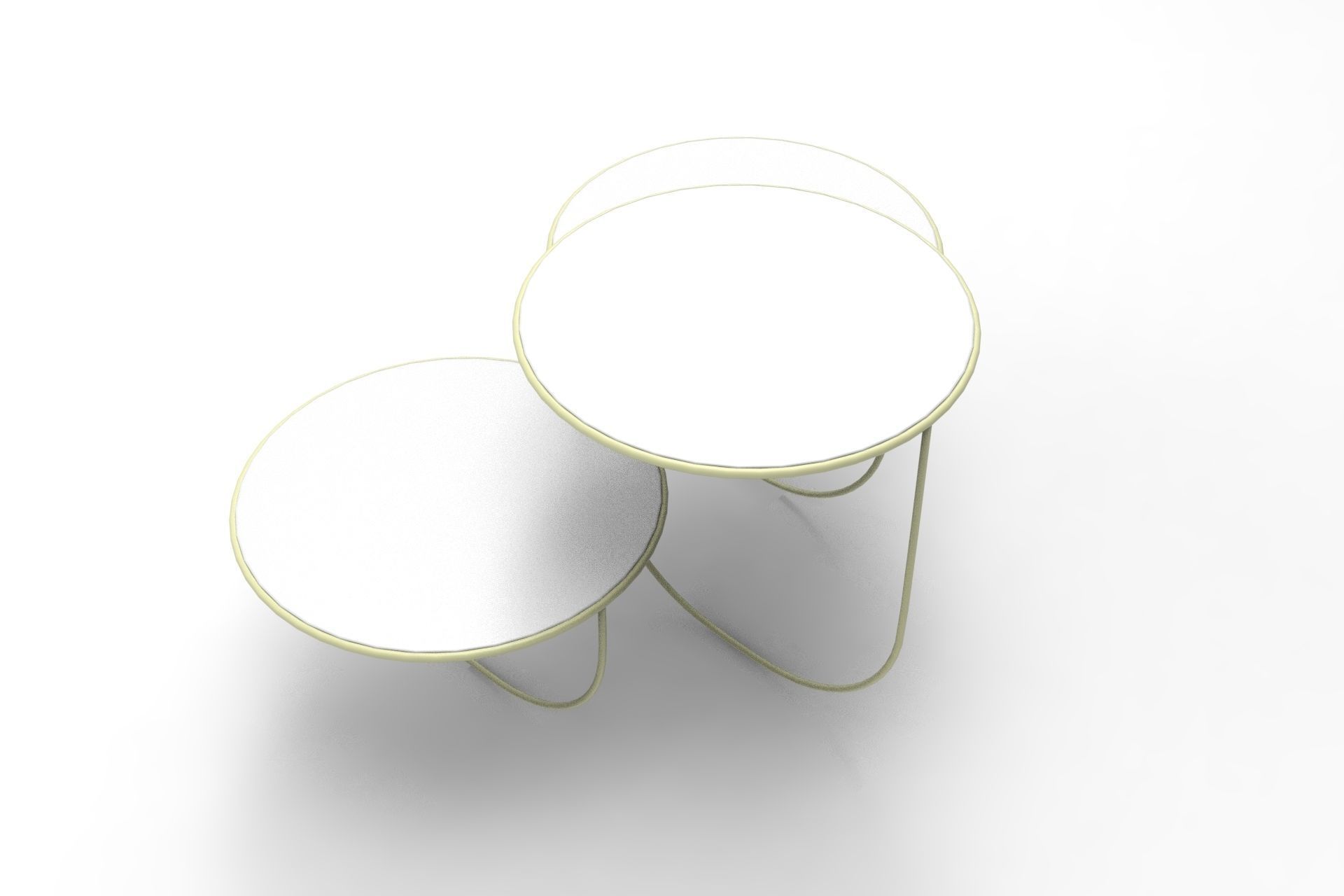Trio Coffee Table Low-poly 3D model_1
