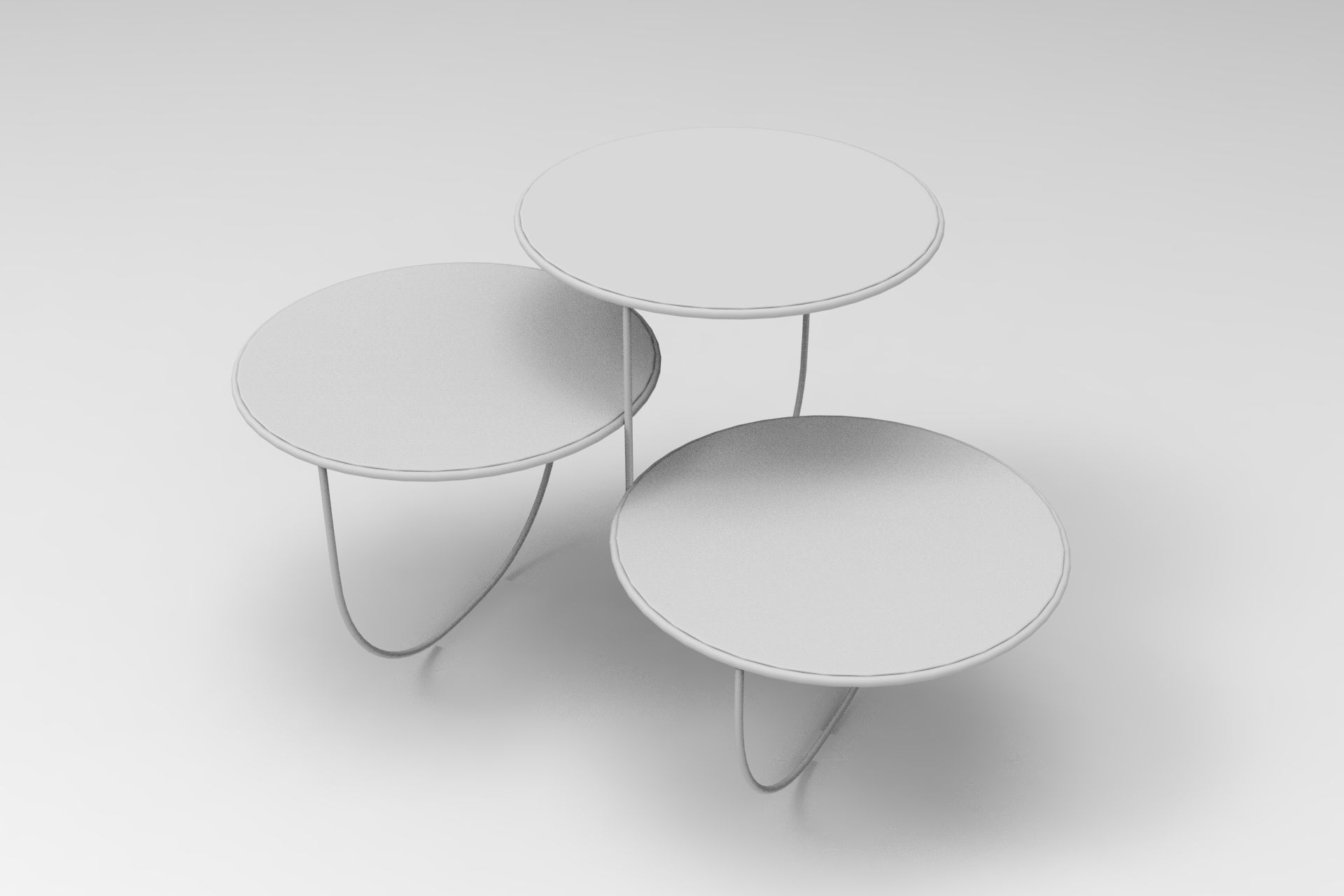 Trio Coffee Table Low-poly 3D model_7