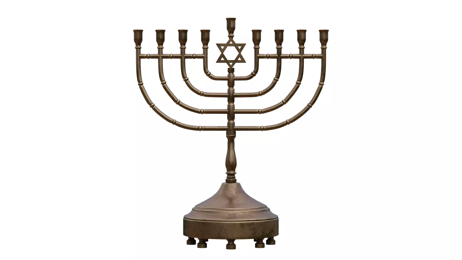 Chanukiah menorah Low-poly 3D model_0