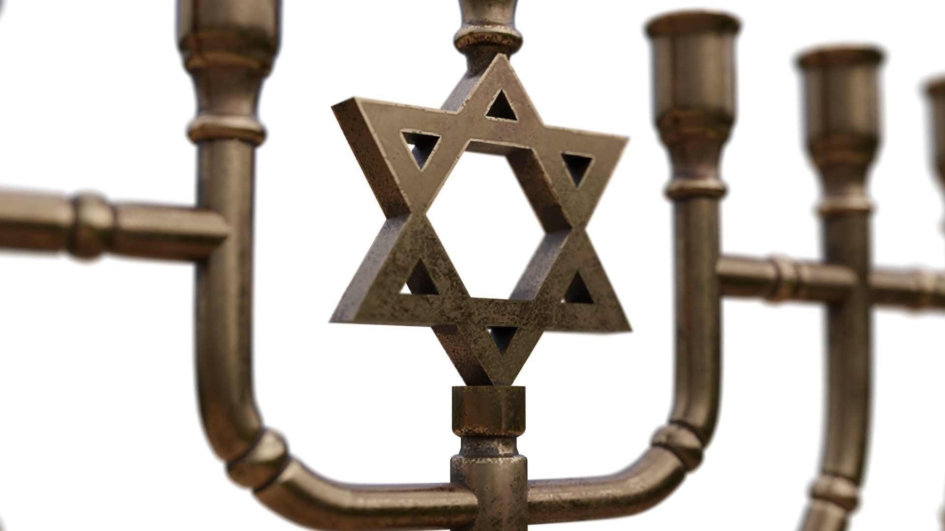 Chanukiah menorah Low-poly 3D model_3