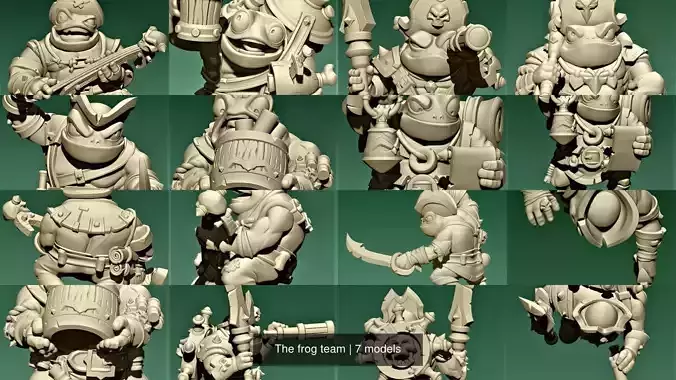 The frog team 3D Model Collection