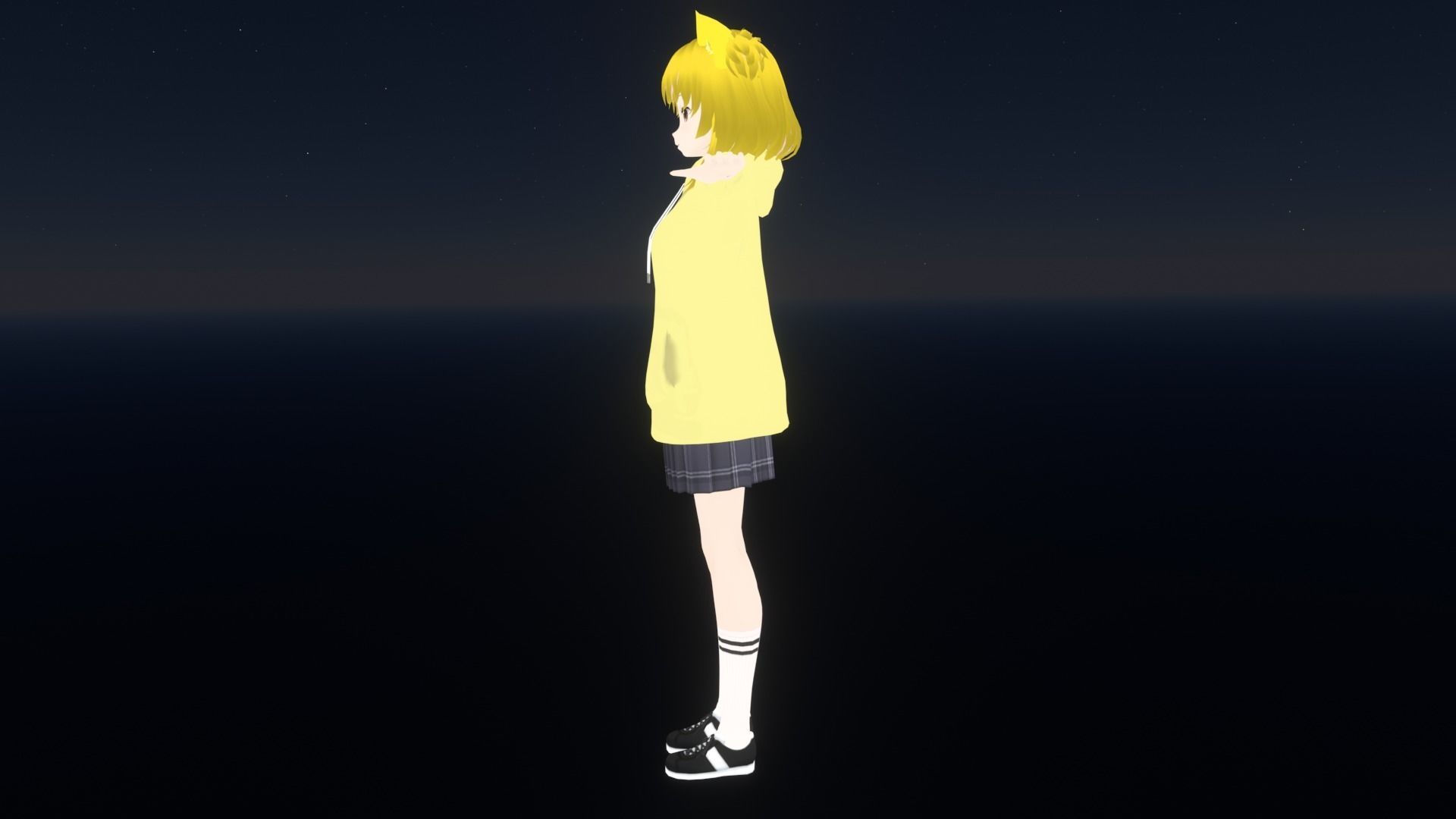 cute anime girl character - Mitsuo Low-poly 3D model_5