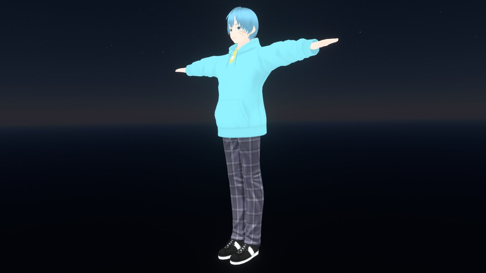 cute anime boy character - Renjiro Low-poly 3D model_3