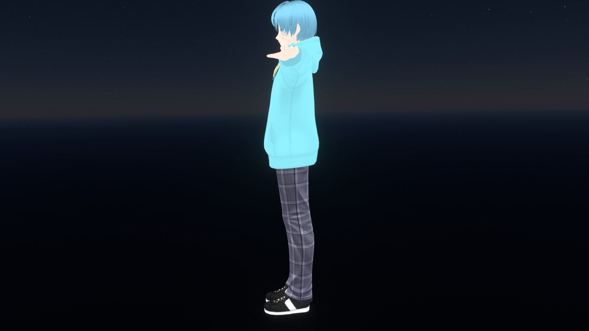 cute anime boy character - Renjiro Low-poly 3D model_5
