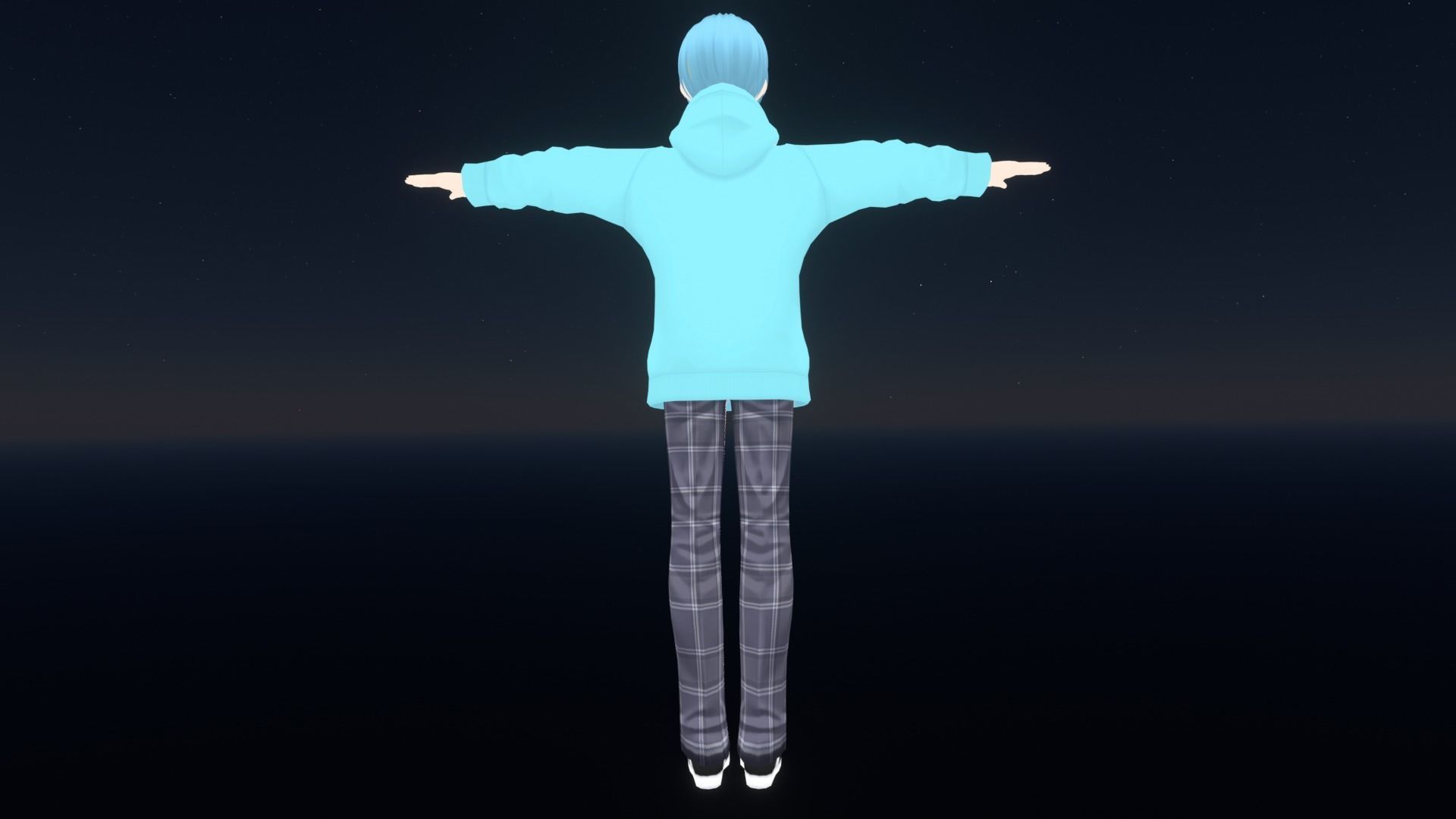 cute anime boy character - Renjiro Low-poly 3D model_6