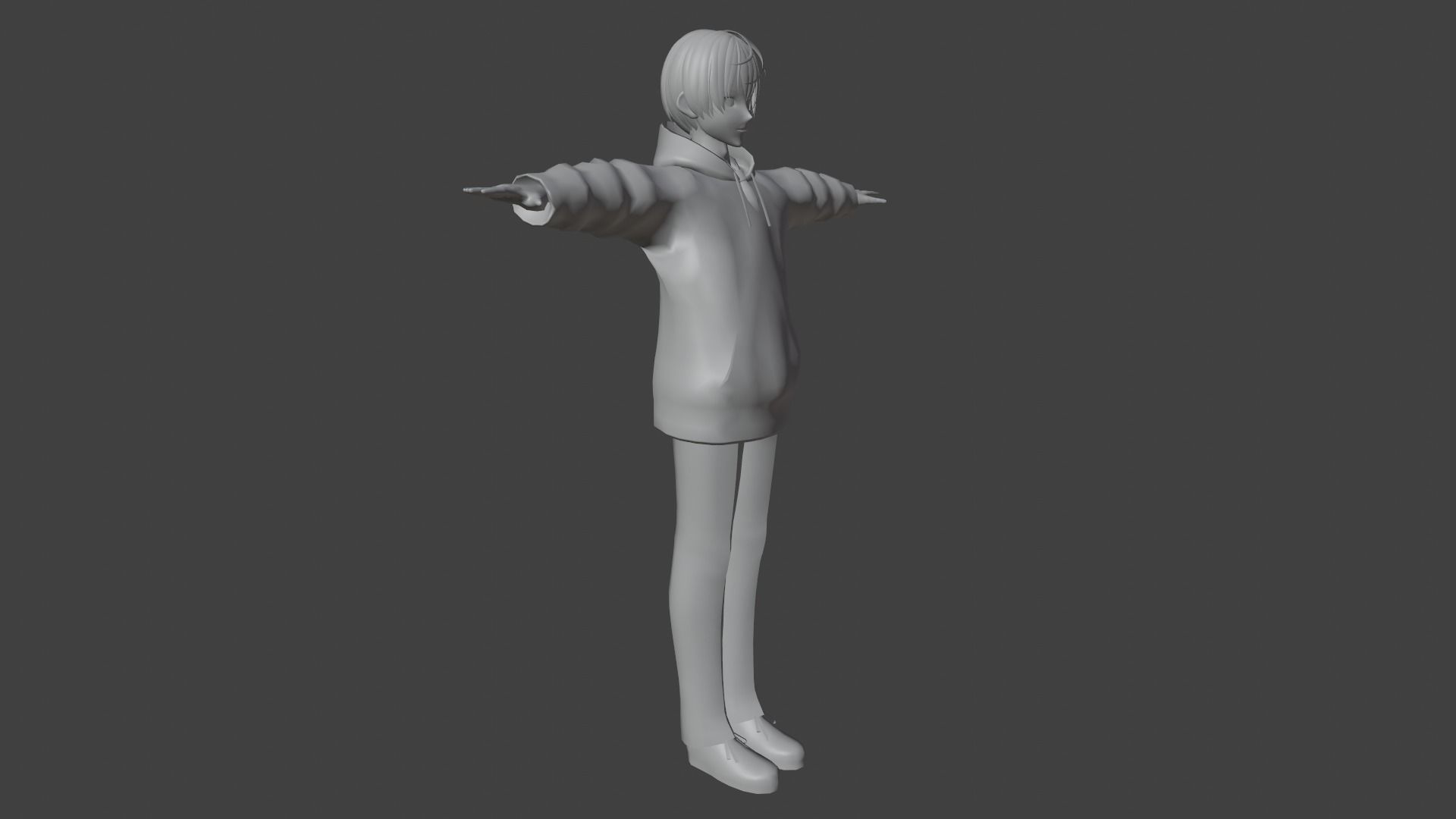 cute anime boy character - Renjiro Low-poly 3D model_8