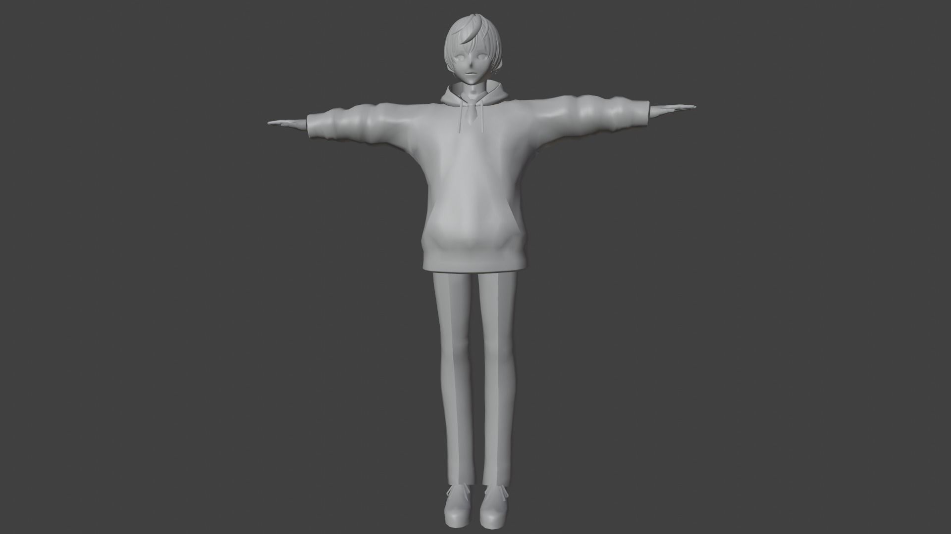 cute anime boy character - Renjiro Low-poly 3D model_7