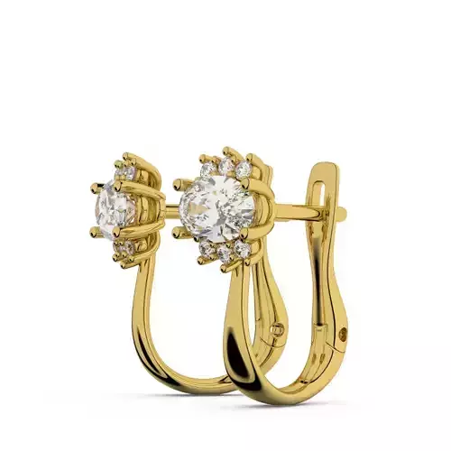 Oval shaped stone earrings