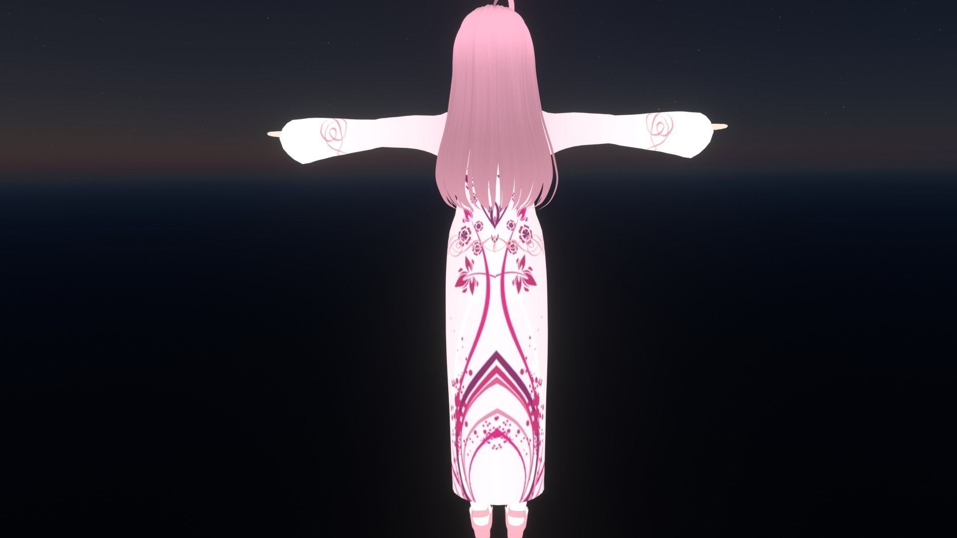 cute anime girl character - Sora Low-poly 3D model_6