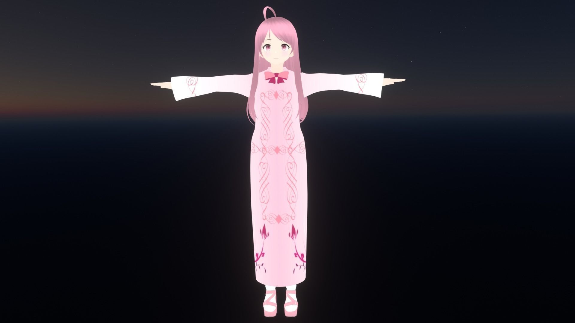 cute anime girl character - Sora Low-poly 3D model_2