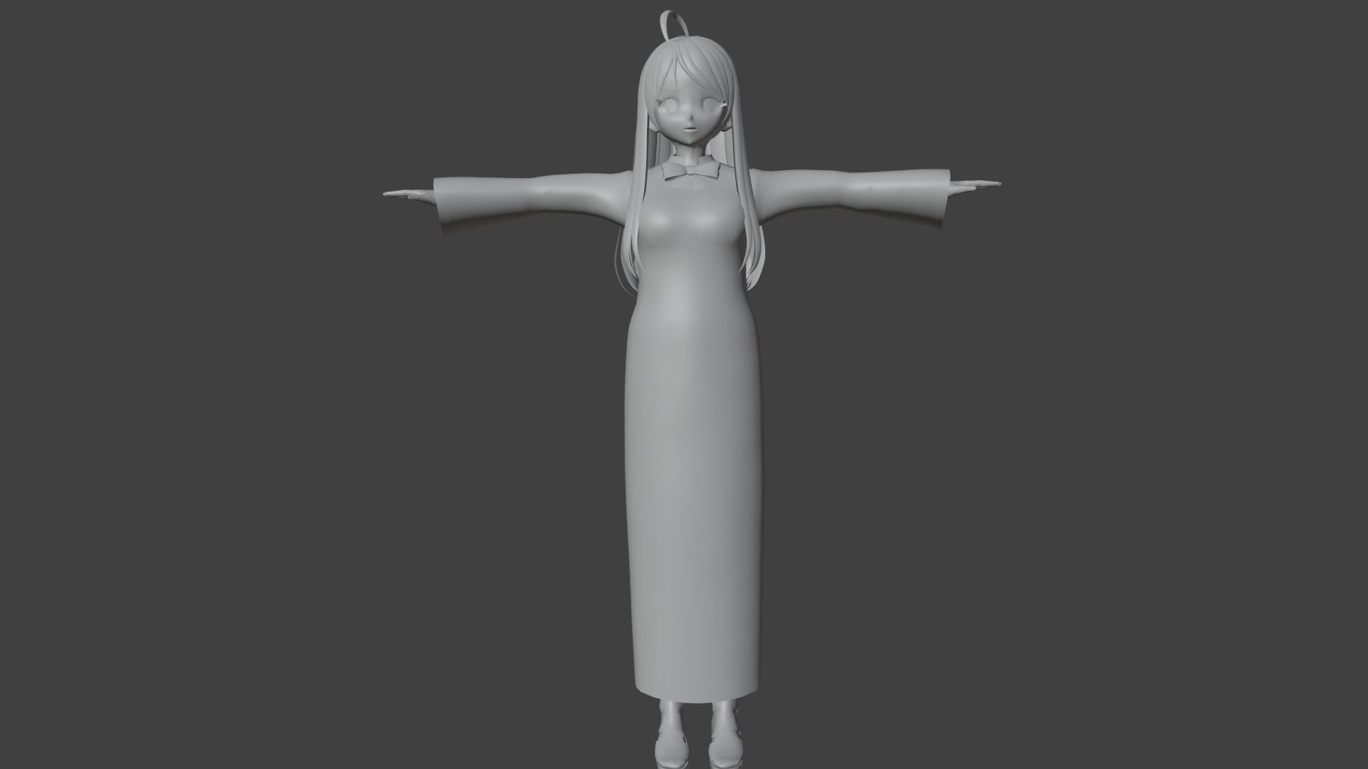 cute anime girl character - Sora Low-poly 3D model_7