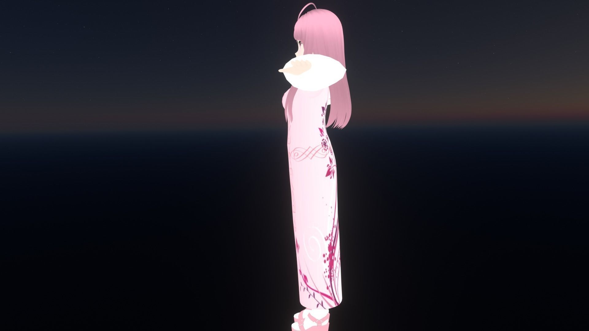 cute anime girl character - Sora Low-poly 3D model_5