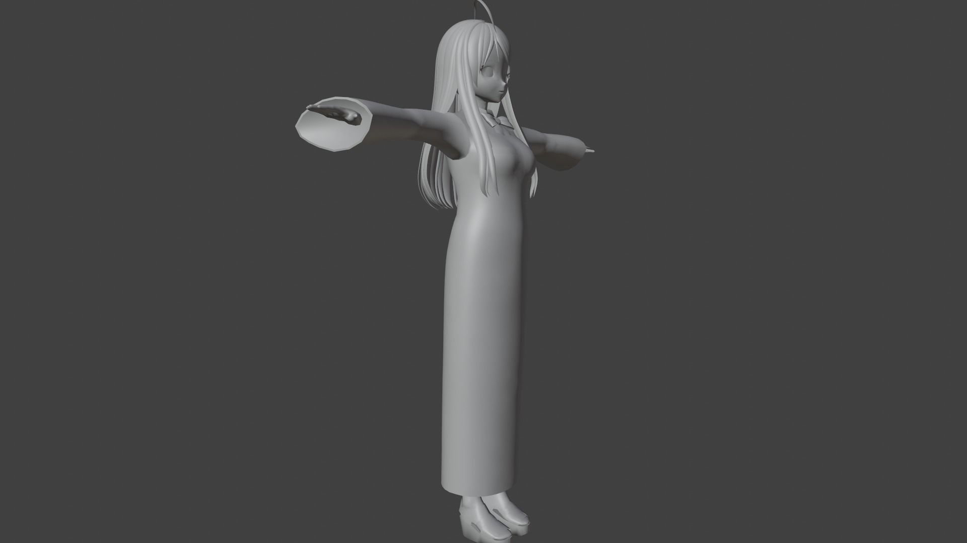 cute anime girl character - Sora Low-poly 3D model_8