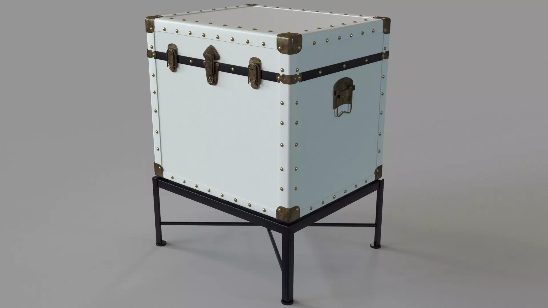 Trunk Accent Cabinet in White and Black 3D model_0