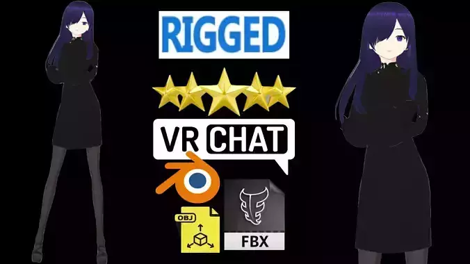 cute anime girl character - Shizu Low-poly 3D model cute anime girl character - Shizu Low-poly 3D model