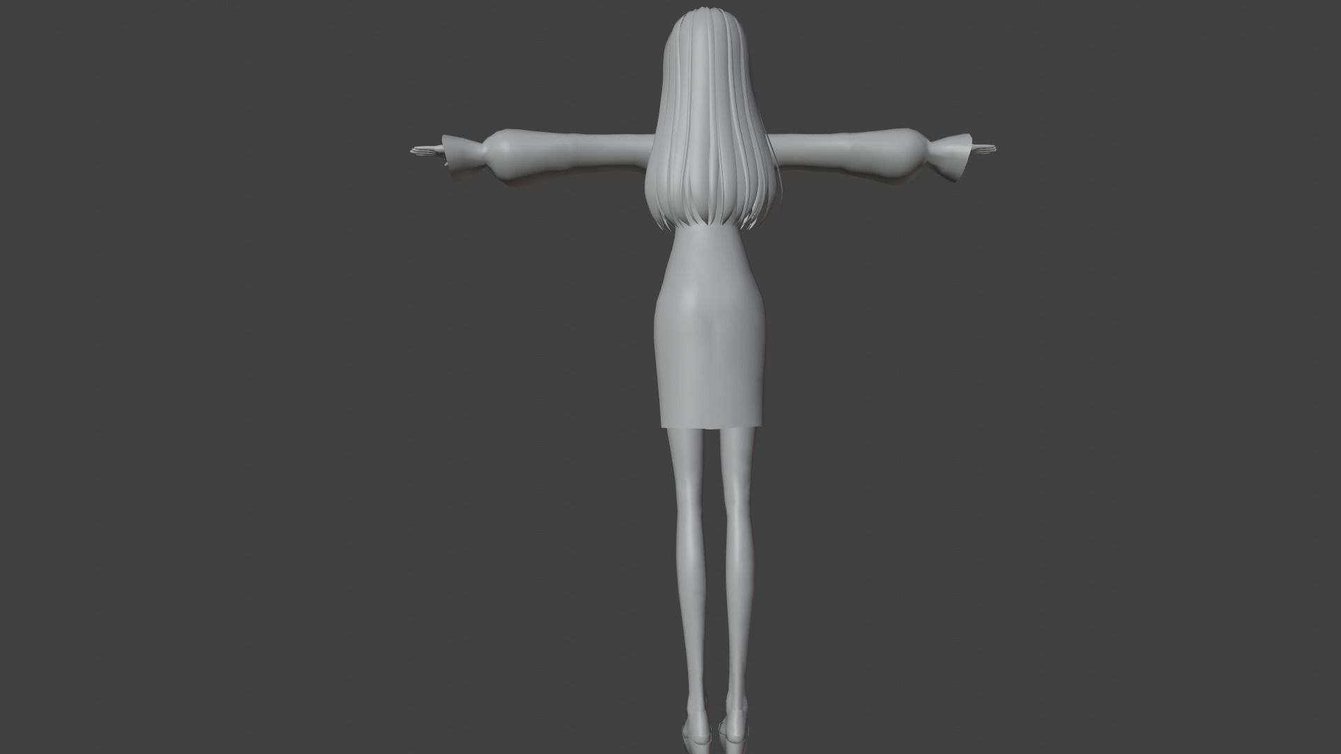 cute anime girl character - Shizu Low-poly 3D model_10