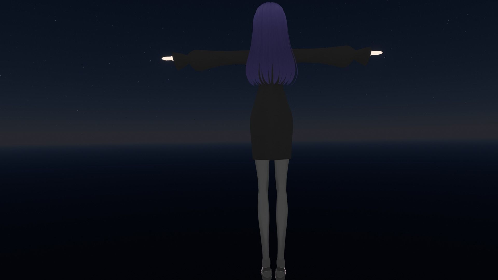 cute anime girl character - Shizu Low-poly 3D model_6