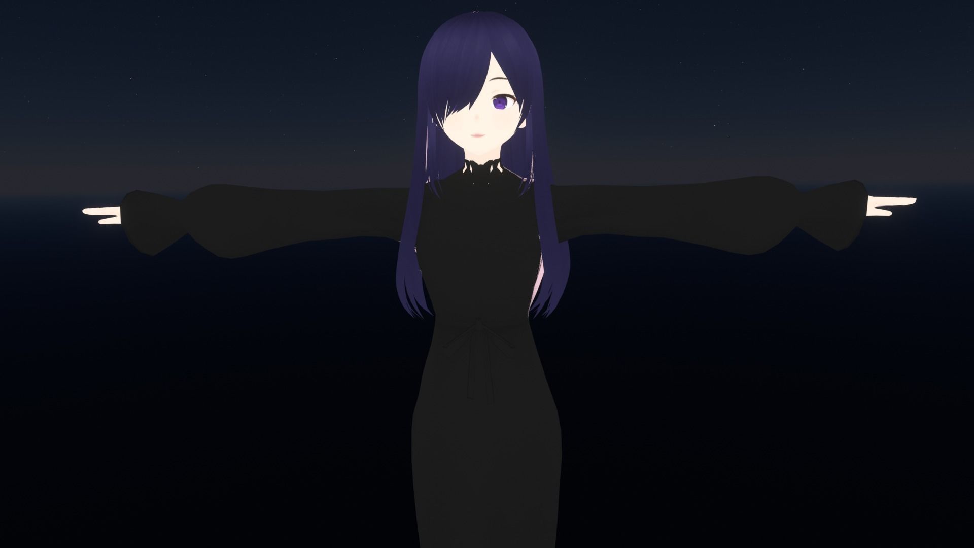 cute anime girl character - Shizu Low-poly 3D model_1