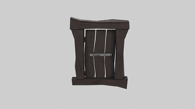 Stylized Wooden Window Low-poly 3D model