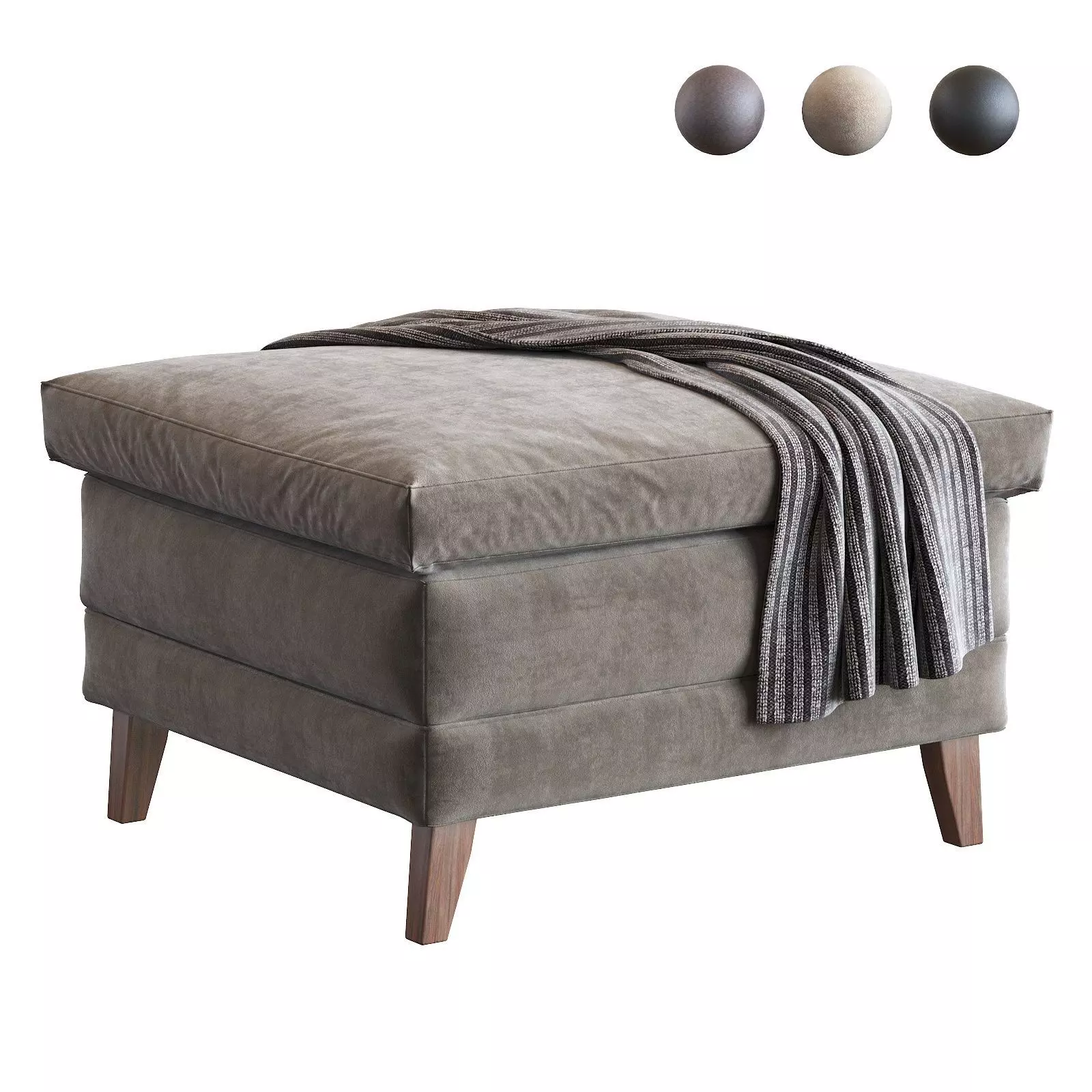 1970s Walter Knoll Leather Ottoman 3D model