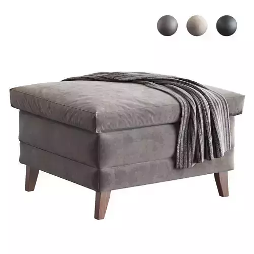 1970s Walter Knoll Leather Ottoman 3D model