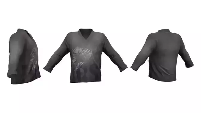 Male V-Neck Long Sleeve T-Shirt