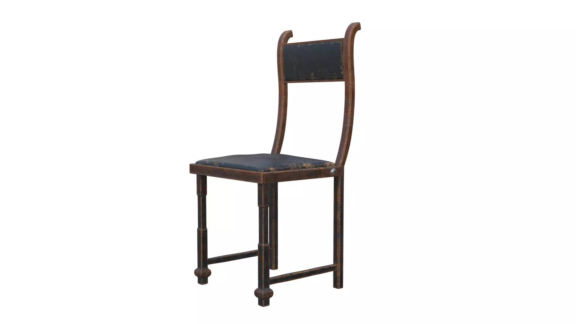 retro wooden  chair  3D model_0