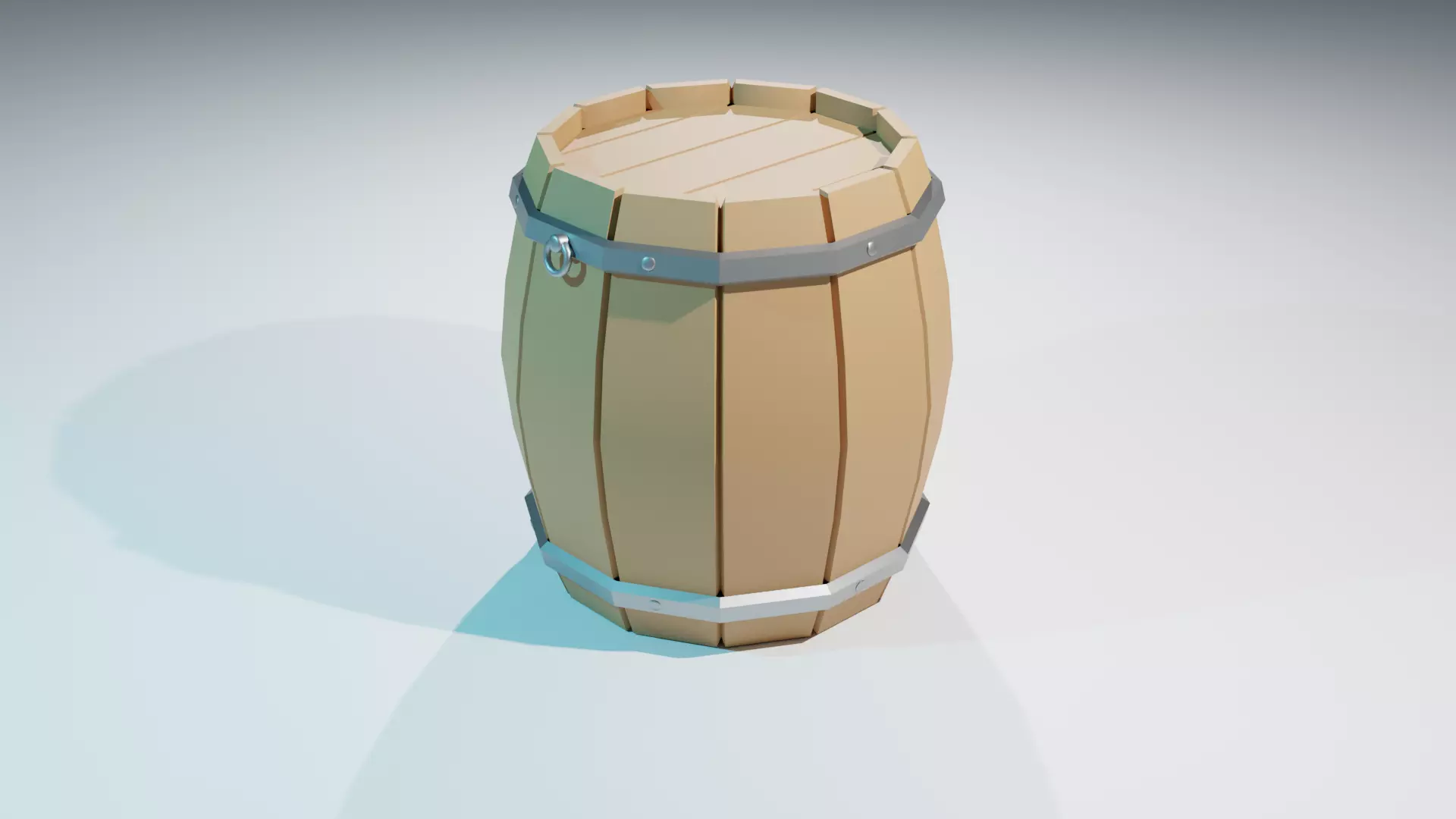 Wooden barrel Free low-poly 3D model