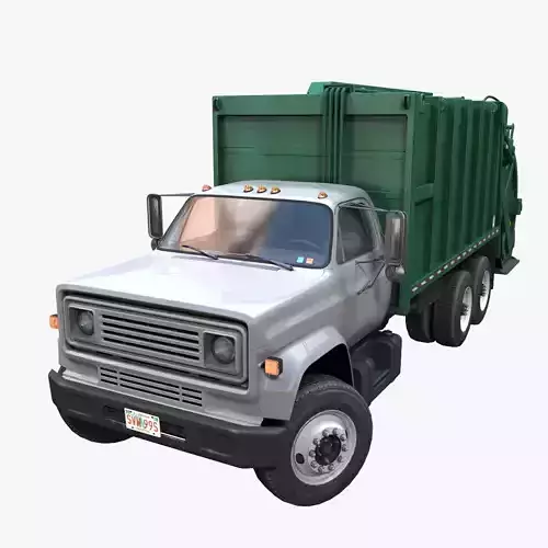 Garbage truck Low-poly 3D model