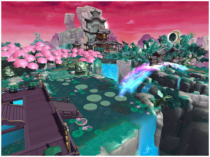 Red Hidden Fantasy World  Low-poly 3D model