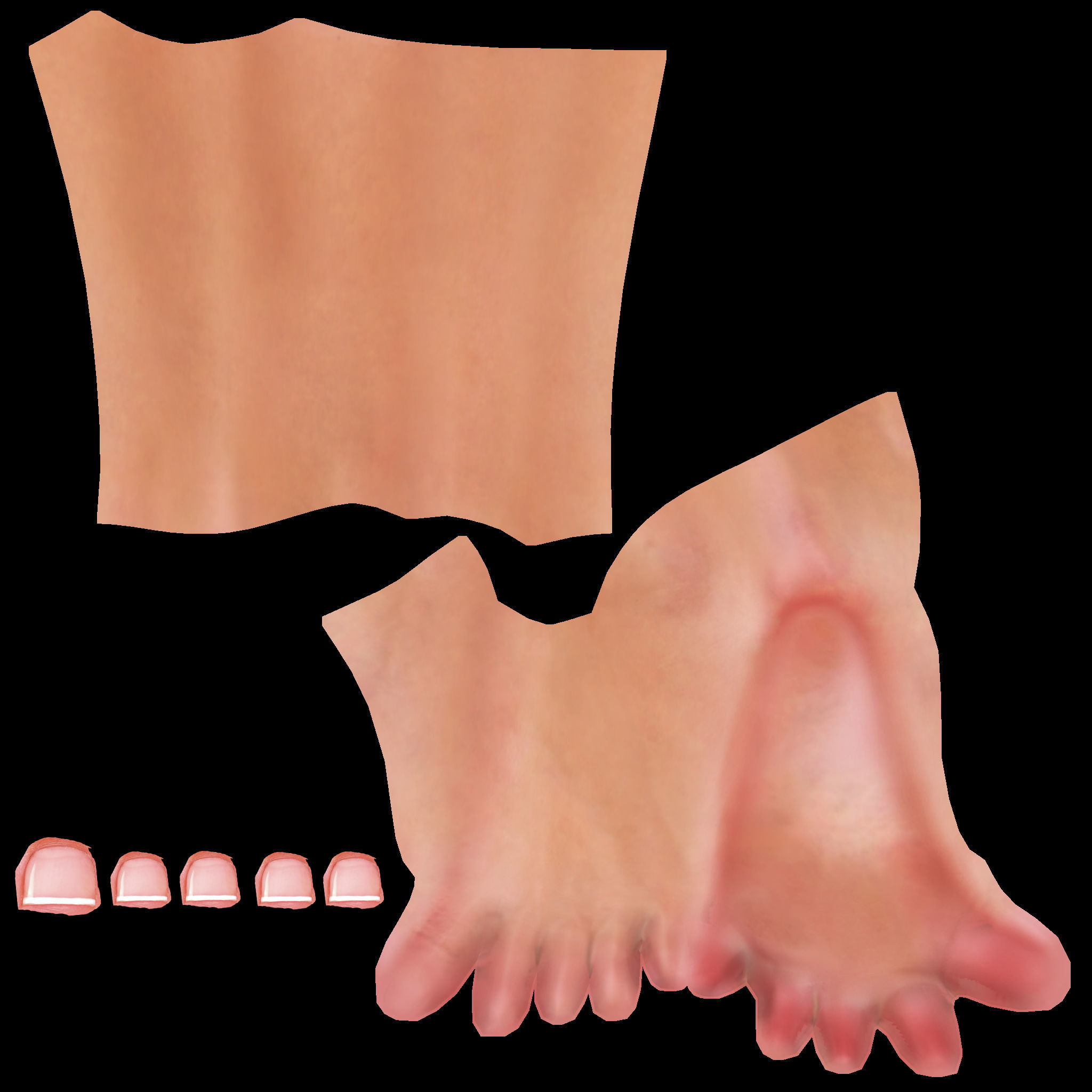 Flat Feet Low-poly 3D model_7