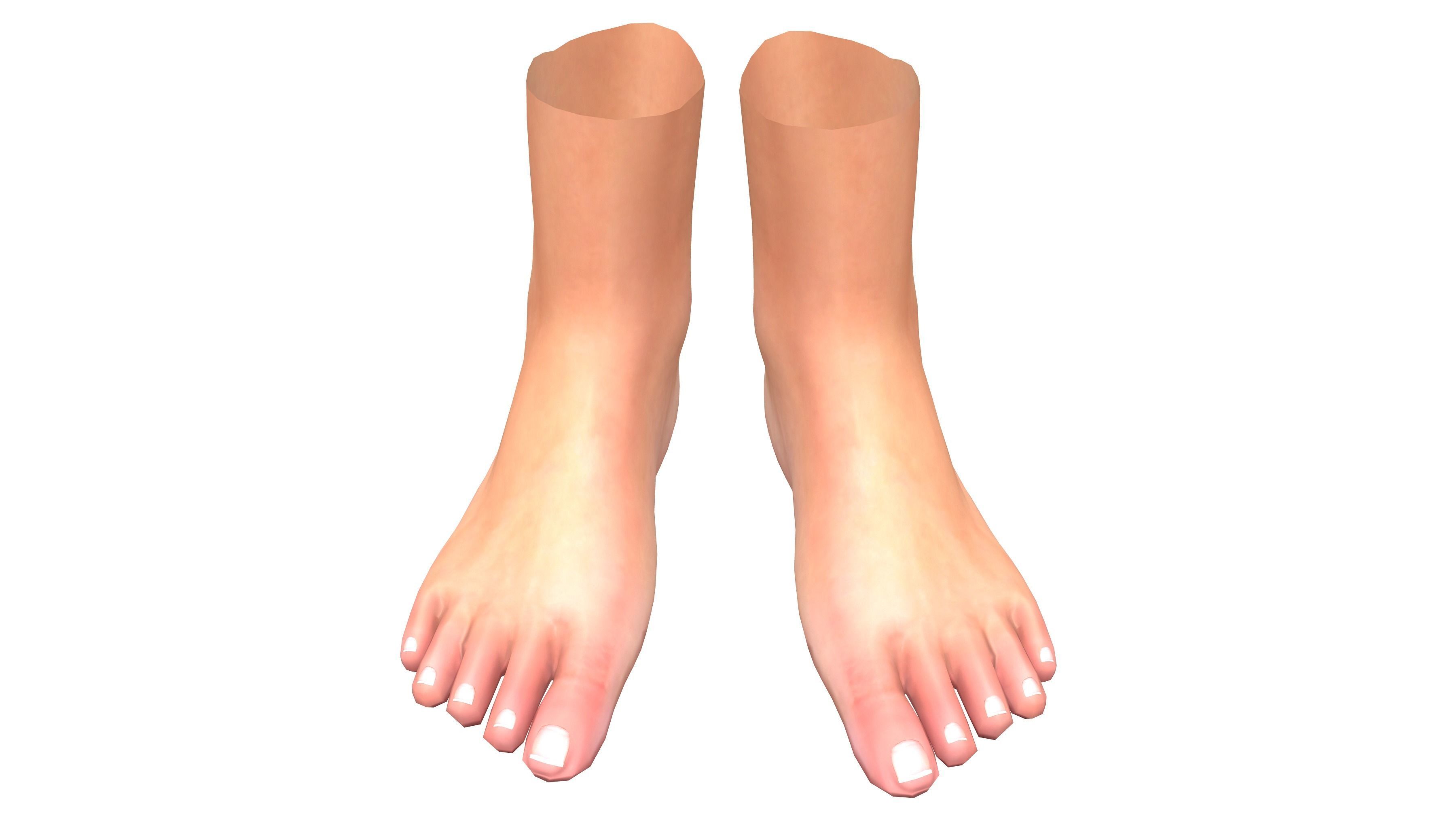 Flat Feet Low-poly 3D model_4