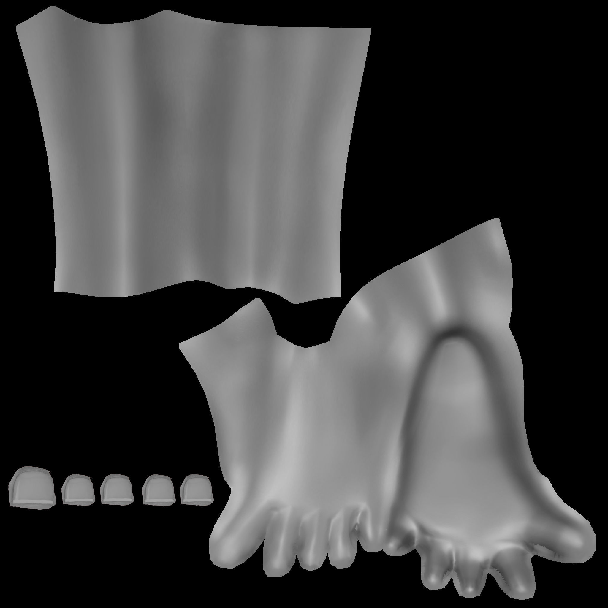 Flat Feet Low-poly 3D model_9