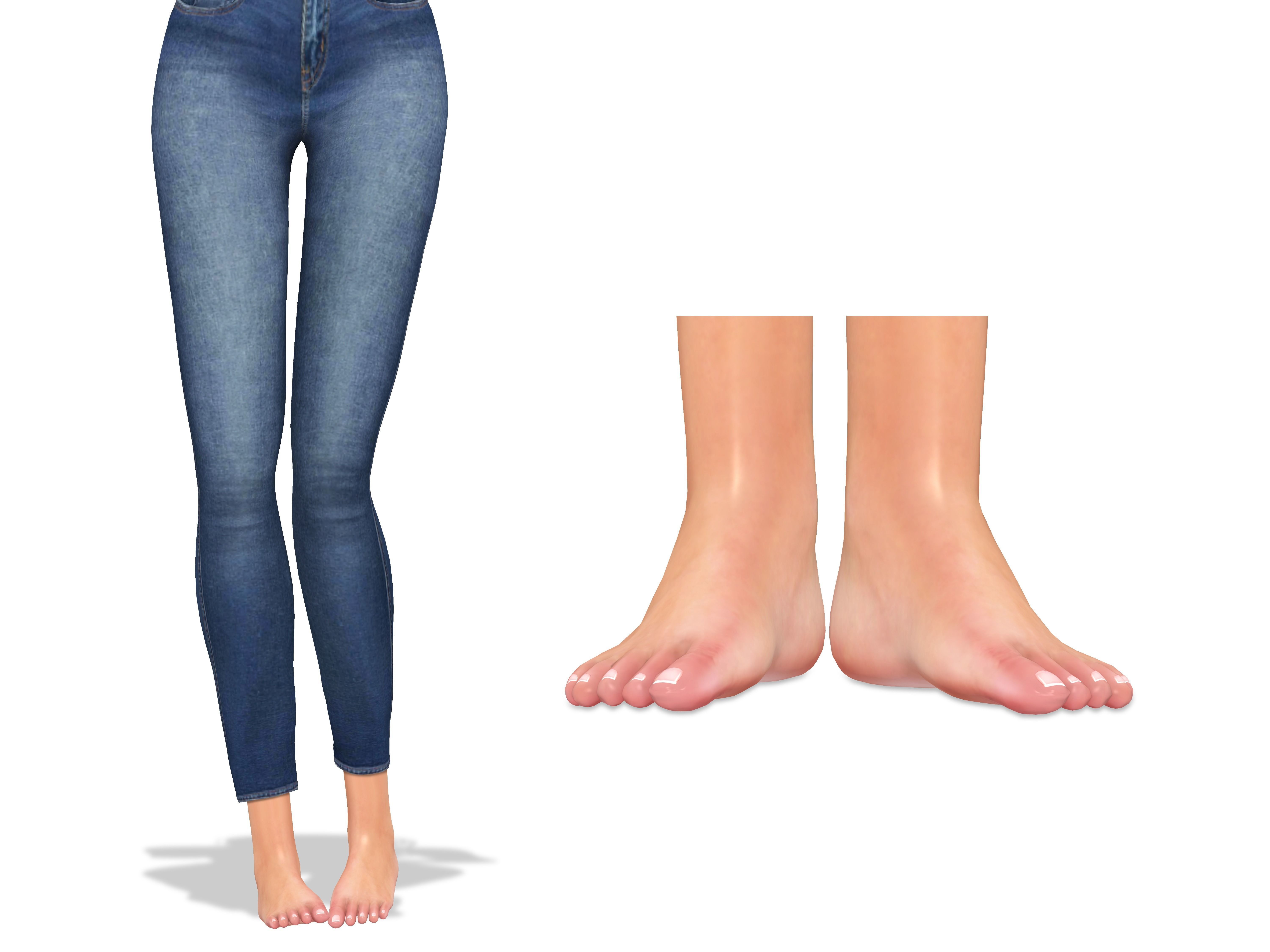 Flat Feet Low-poly 3D model_2