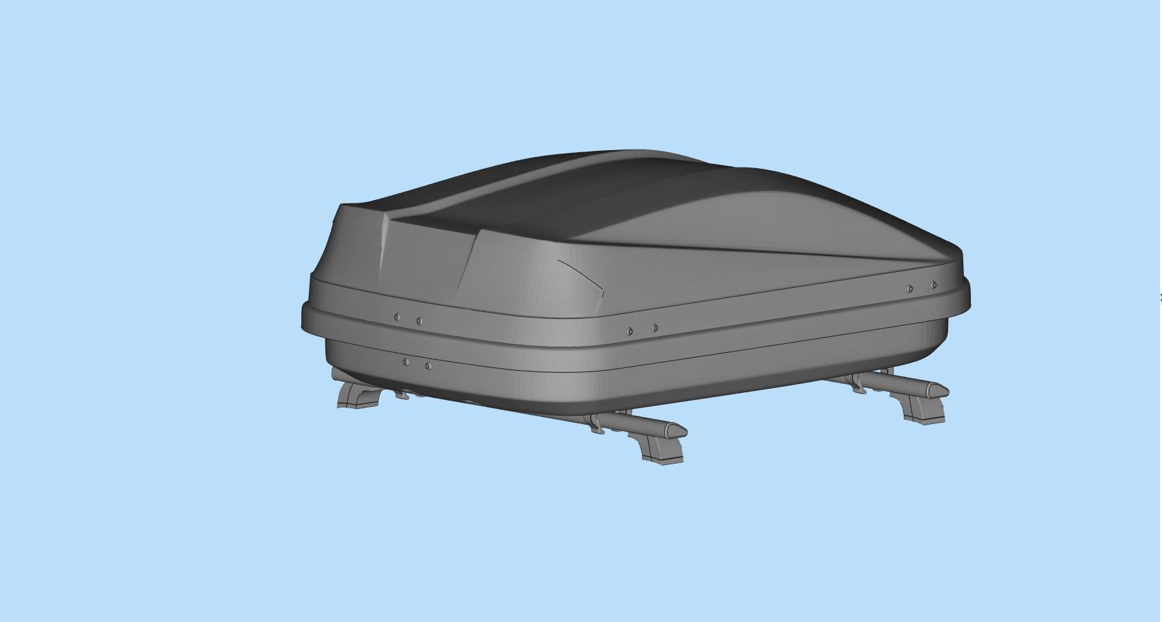 Rooftop Cargo Boxes Car roof rack with cargo box 3D print model_7