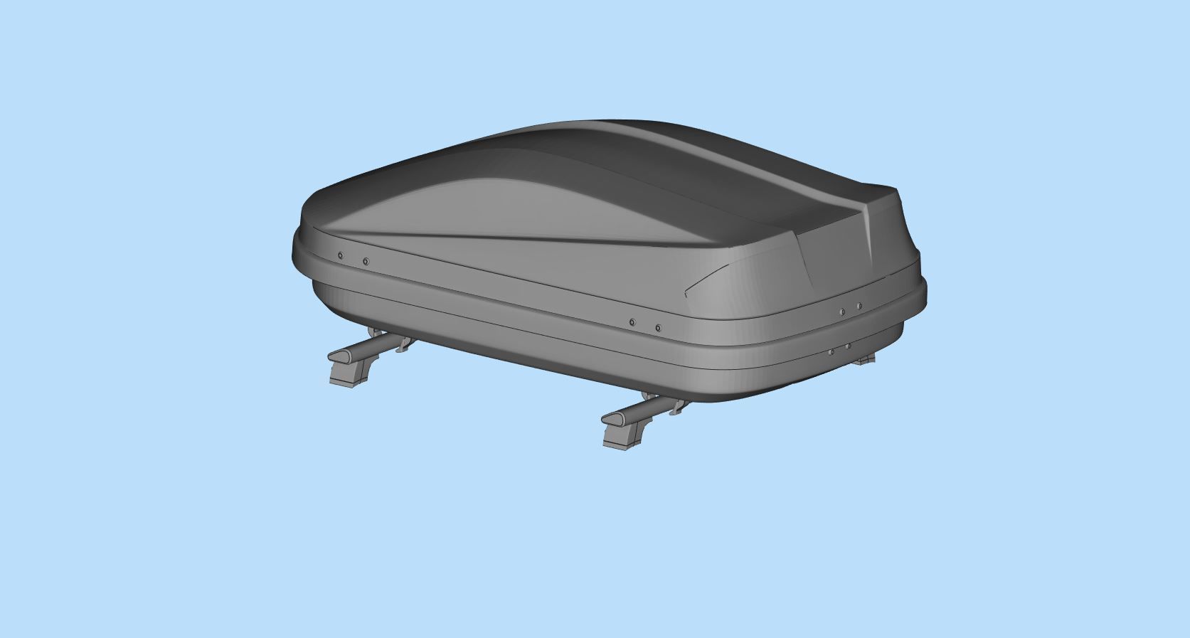 Rooftop Cargo Boxes Car roof rack with cargo box 3D print model_4