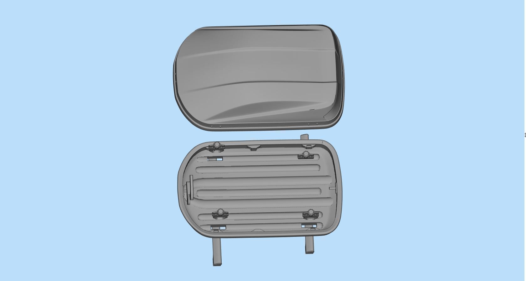 Rooftop Cargo Boxes Car roof rack with cargo box 3D print model_11