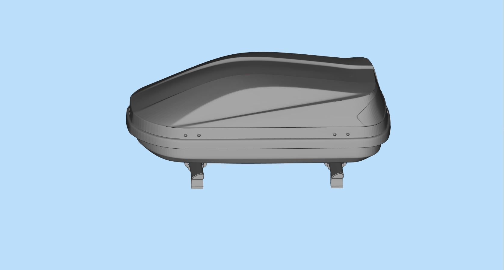 Rooftop Cargo Boxes Car roof rack with cargo box 3D print model_3