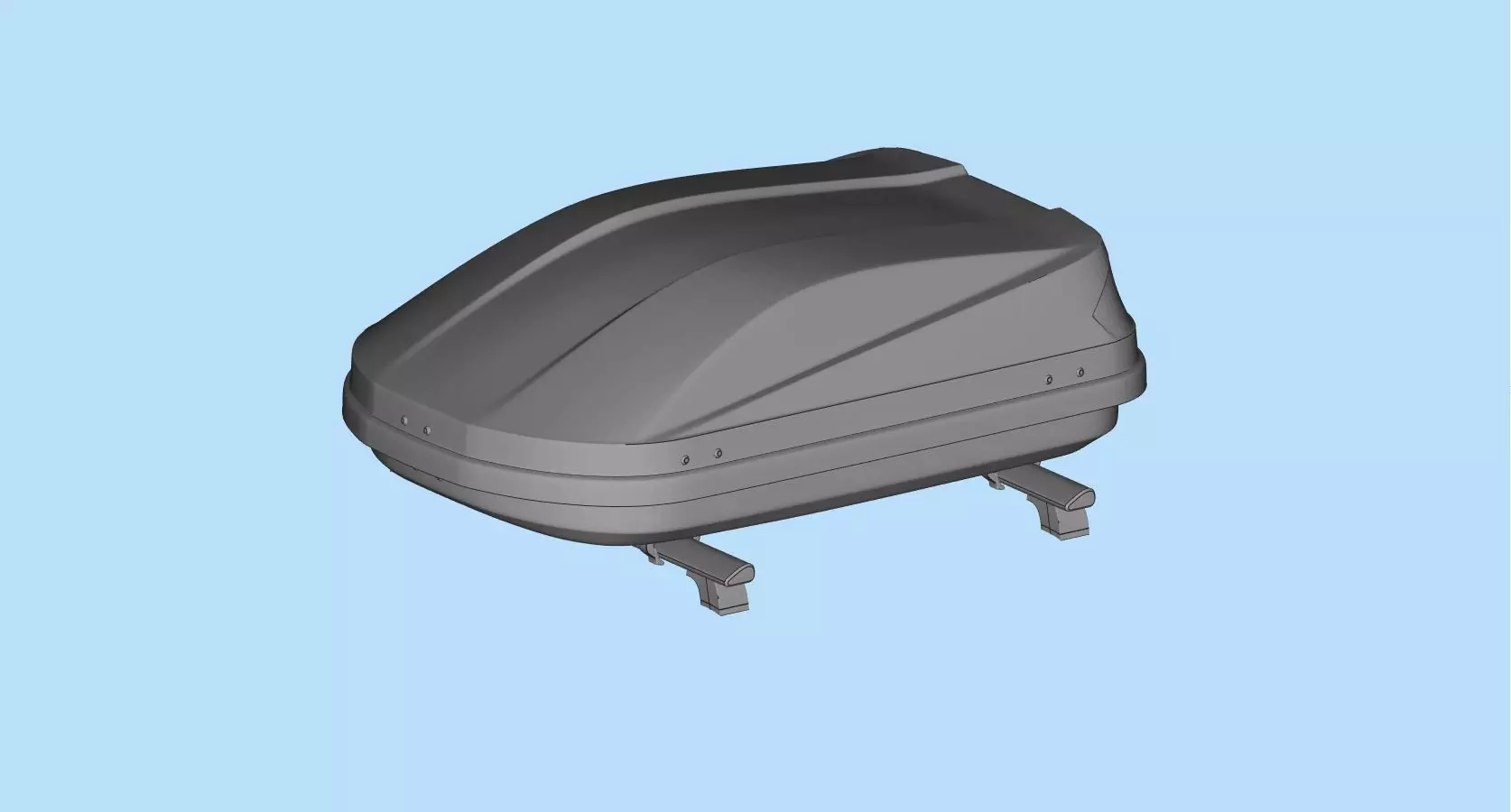 Rooftop Cargo Boxes Car roof rack with cargo box 3D print model_0