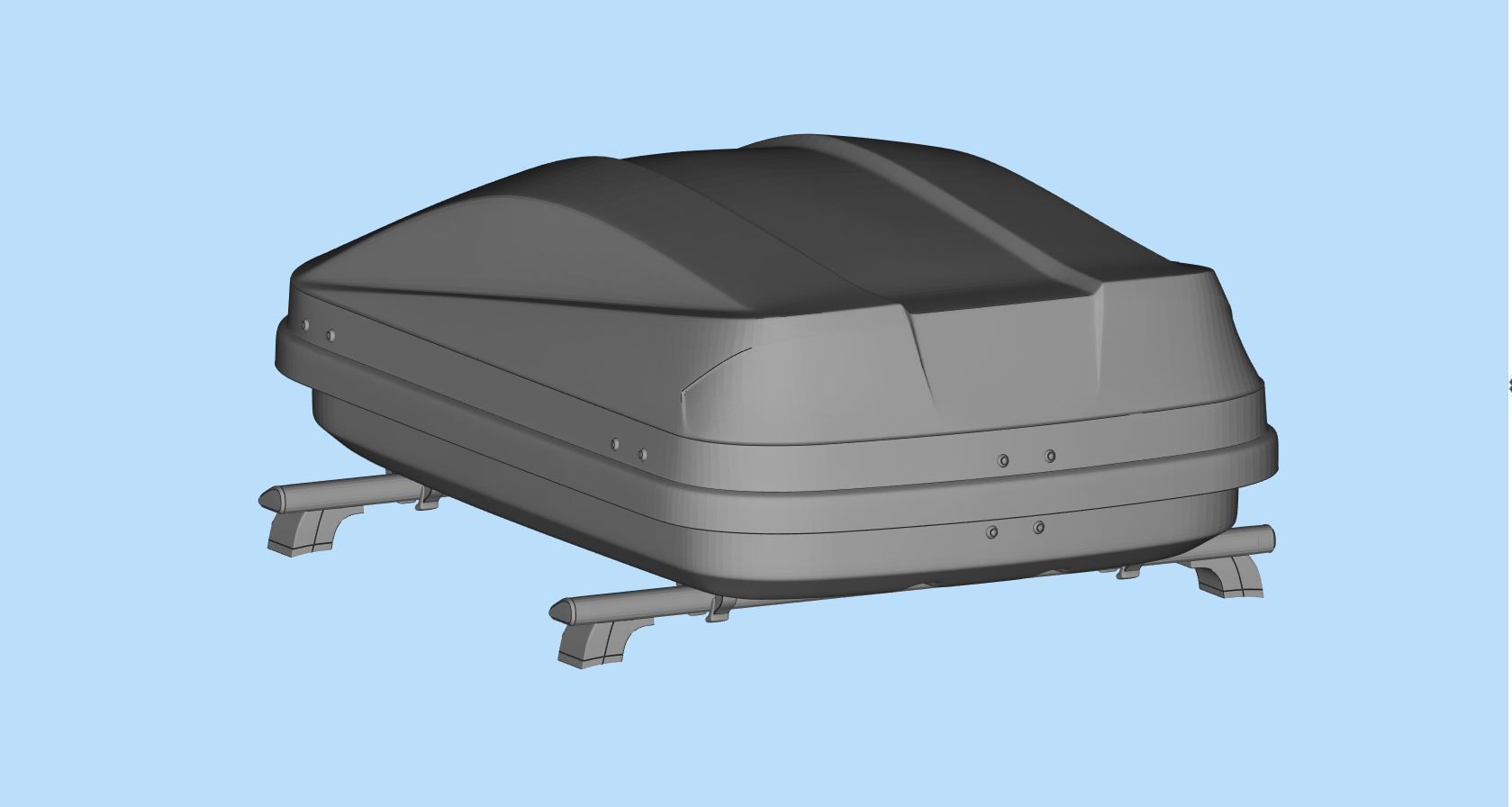 Rooftop Cargo Boxes Car roof rack with cargo box 3D print model_5