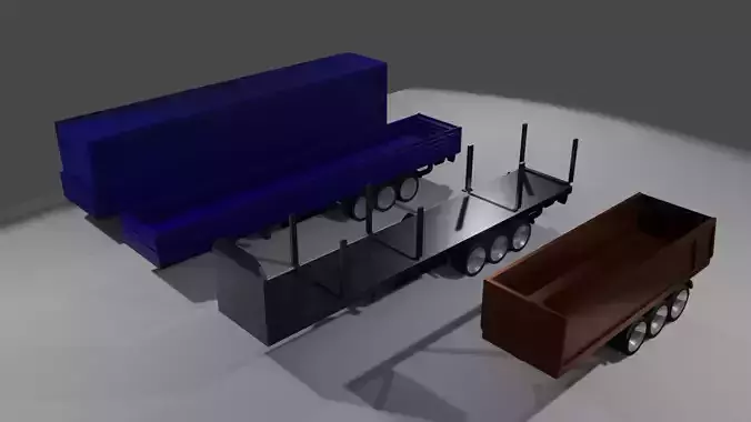 A set of trailers for trucks