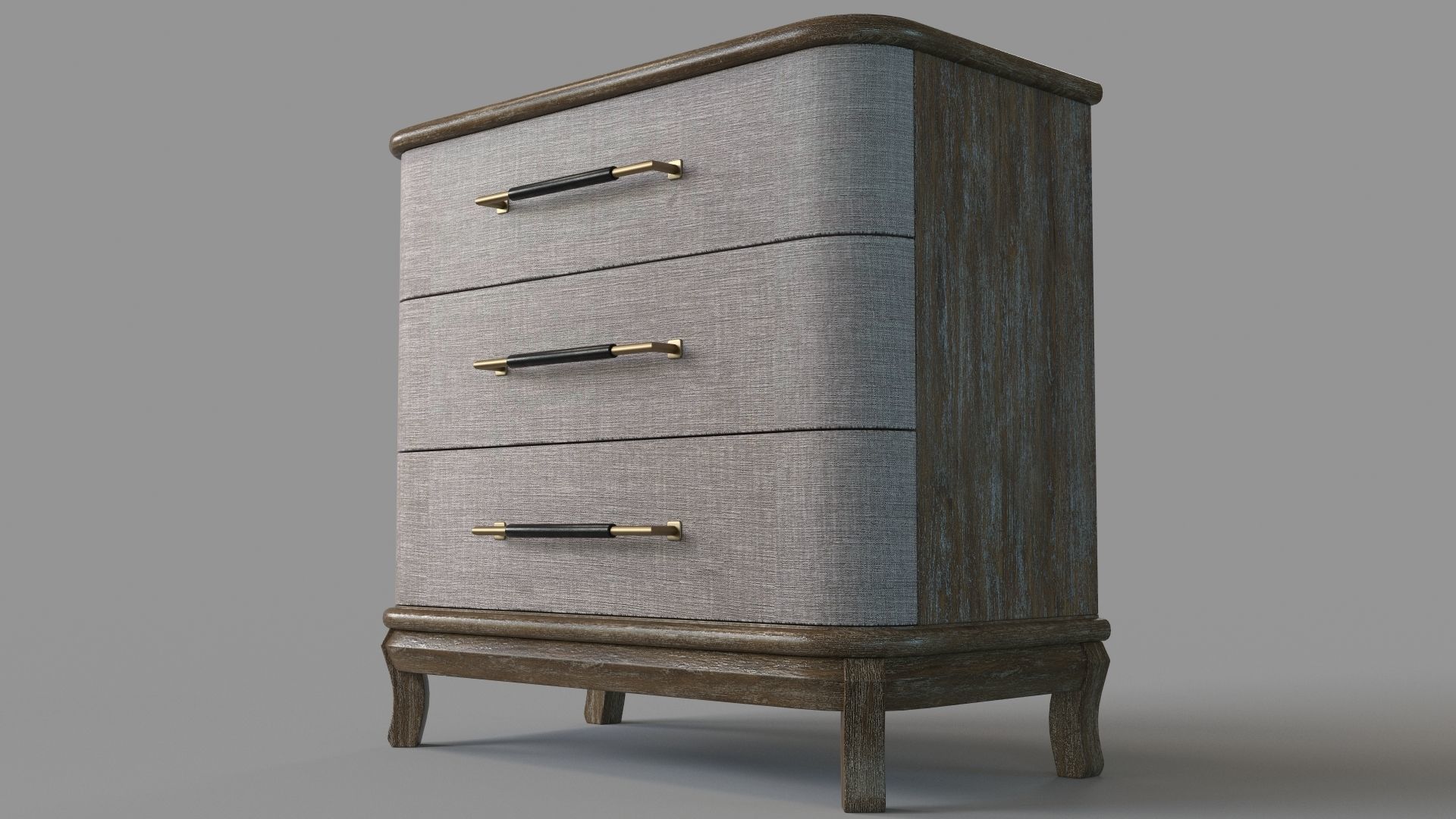 Bradenton Brown Three Drawer Chest 3D model_4