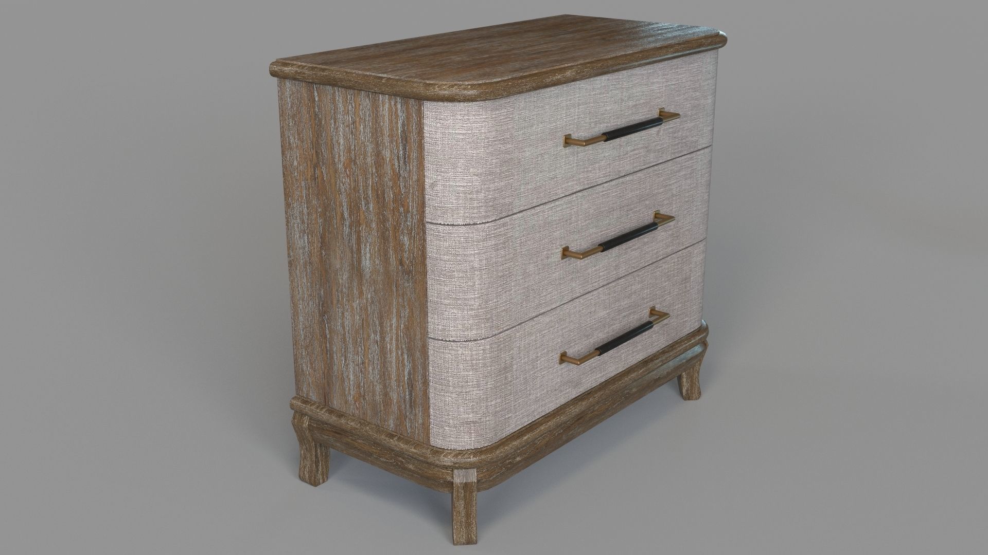 Bradenton Brown Three Drawer Chest 3D model_2