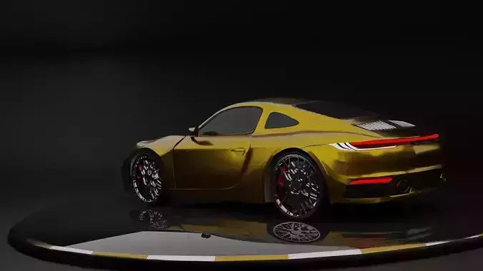 Low-poly Porsche 911 Free low-poly 3D model