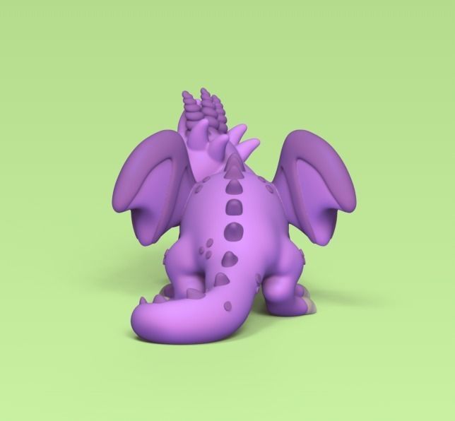Cartoon Dragon 3D print model_3