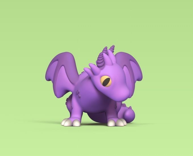 Cartoon Dragon 3D print model_1