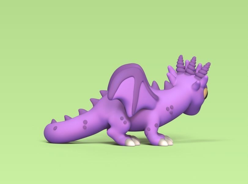 Cartoon Dragon 3D print model_2