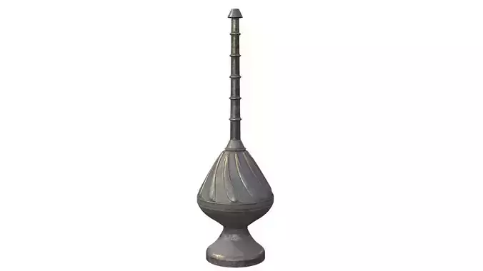 ornamental metal pipe with long handle 3D model